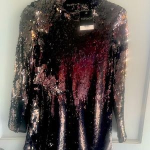 Topshop black sequin dress new with tags